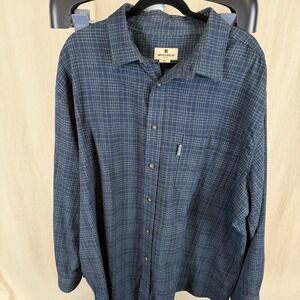 Woolrich Men's Plaid Outdoors Woodsy 100% Cotton Navy With Green Plaid Sz XXL